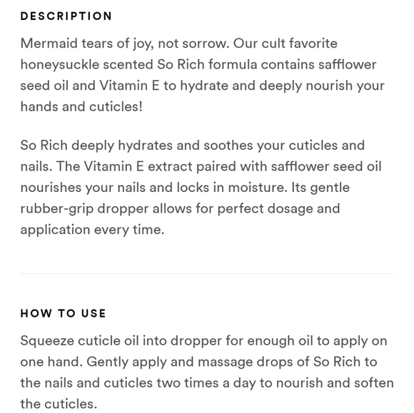 NCLA So Rich Cuticle Oil (Mermaid Tears) ncla236 Vitamin E Infused .45 fl oz - Picture 6 of 8